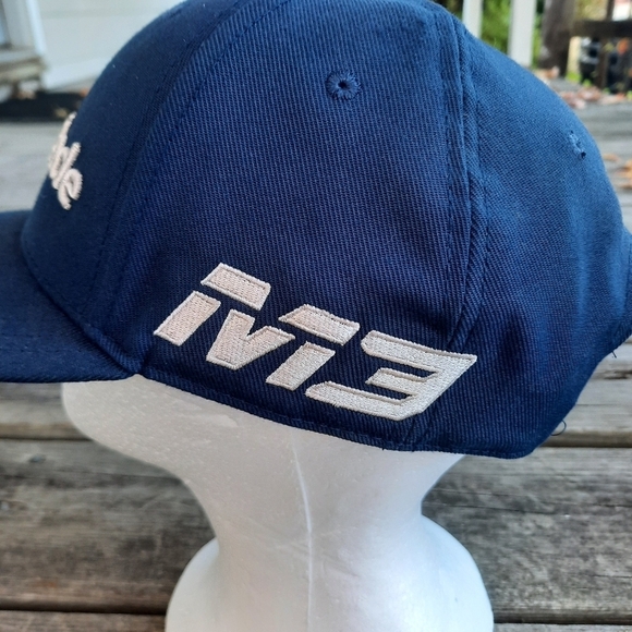 TaylorMade New Era 9Fifty M3 Tour Hat navy blue embroidered golf baseball hat - Picture 6 of 16